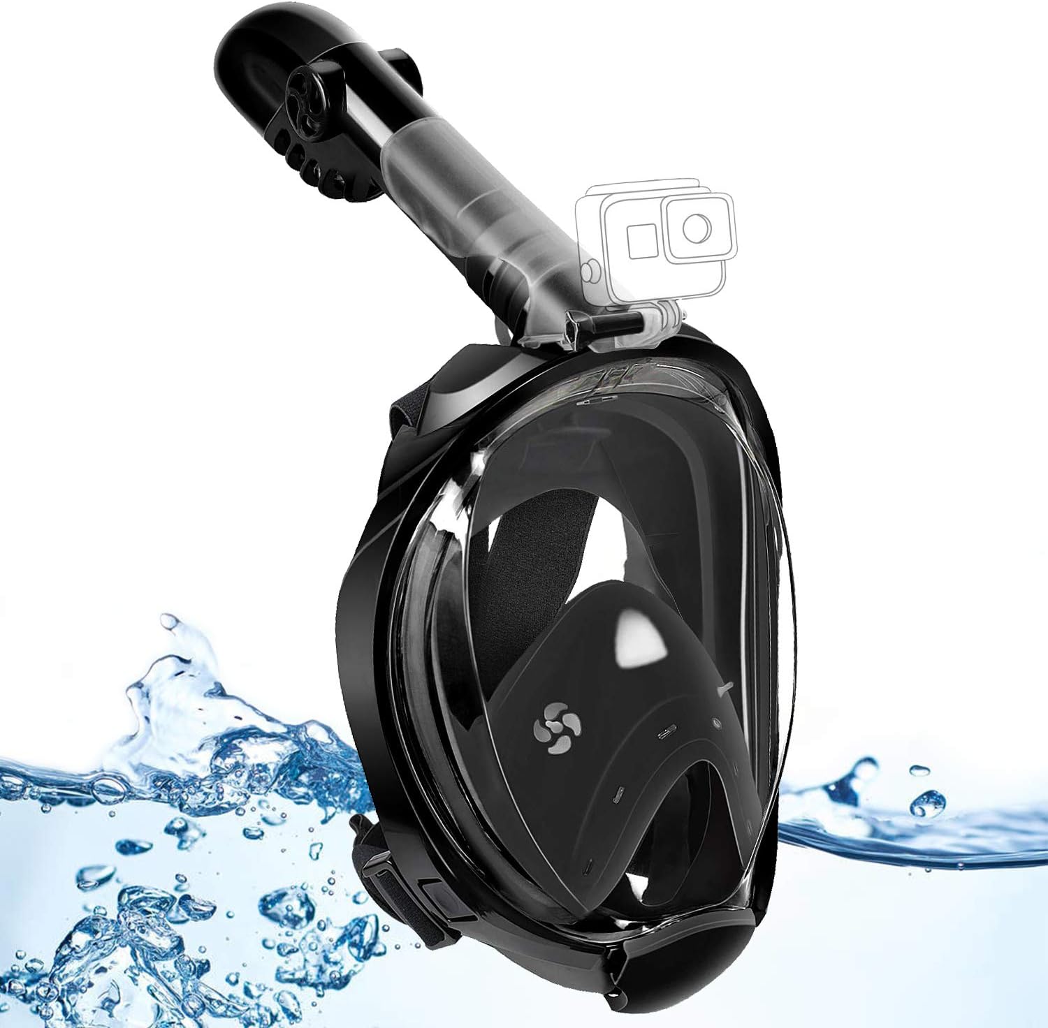 COSSCCI Snorkel Mask Full Face, Adult Snorkeling Swimming Mask Set with Adjustable Head Straps,Detachable Camera Mount, 180°Panoramic View Anti-Fog and Anti-Leak