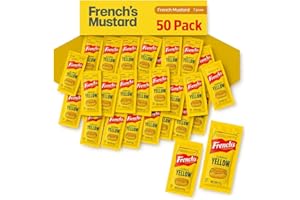PAILSAIL Yellow Mustard - 7gm (Multiple Pack) | Classic Yellow | Condiment Packets | (50 | 100 |150 | 200 | 300 | 400 | 1000) Pack (50 Pack, 50, Count)