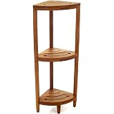AquaTeak The Original Kai Corner Teak Bath Stand | Space-Saving Design, Durable Water-Resistant Teak, Anti-Slip Feet