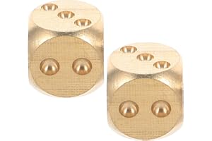 Homoyoyo 2pcs Vintage Brass Dice Solid Metal for RPG Board Games Unique Gaming Dice for Tabletop Family