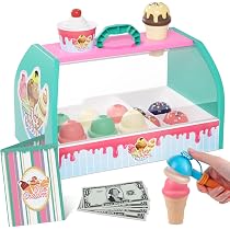 Amazon.com: Ice Cream Counter Playset for Kids, Ice Cream Shop ...