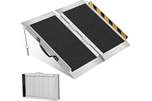 Loezora 2FT Portable Wheelchair Ramp,Lightweight Foldable Aluminum Ramp for Home Steps, Non-Slip Surface, Supports Up to 800 lbs - Ideal for Wheelchairs, Scooters, and Walkers