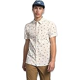 The North Face Men's Baytrail Pattern Button-Down Short-Sleeve Shirt, Shady Blue Snakes On A Plain Print, Small