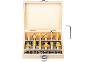 Router Bits Set 1/2 Inch Shank - BAIDETS 12 Pieces 1/2" Tungsten Carbide Router Bits, Woodwork Tools