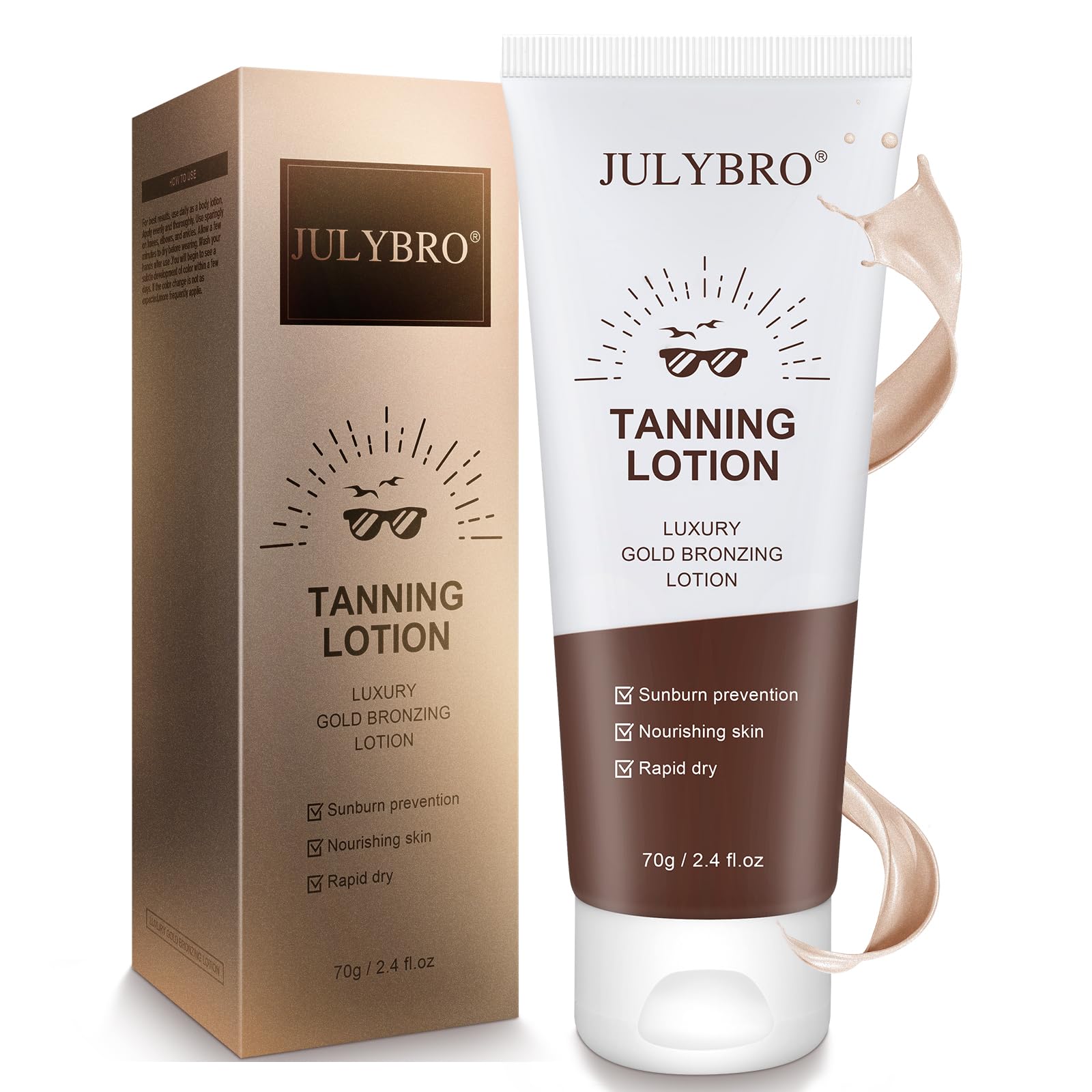 Photo 1 of Self Tanner Tanning Lotion, Small Size Self-Tan Lotion 2.4 Oz Instant Sunless Tanner Lightweight Summer Tan Travel Face Body Bronzer for Women Men Pale Skin