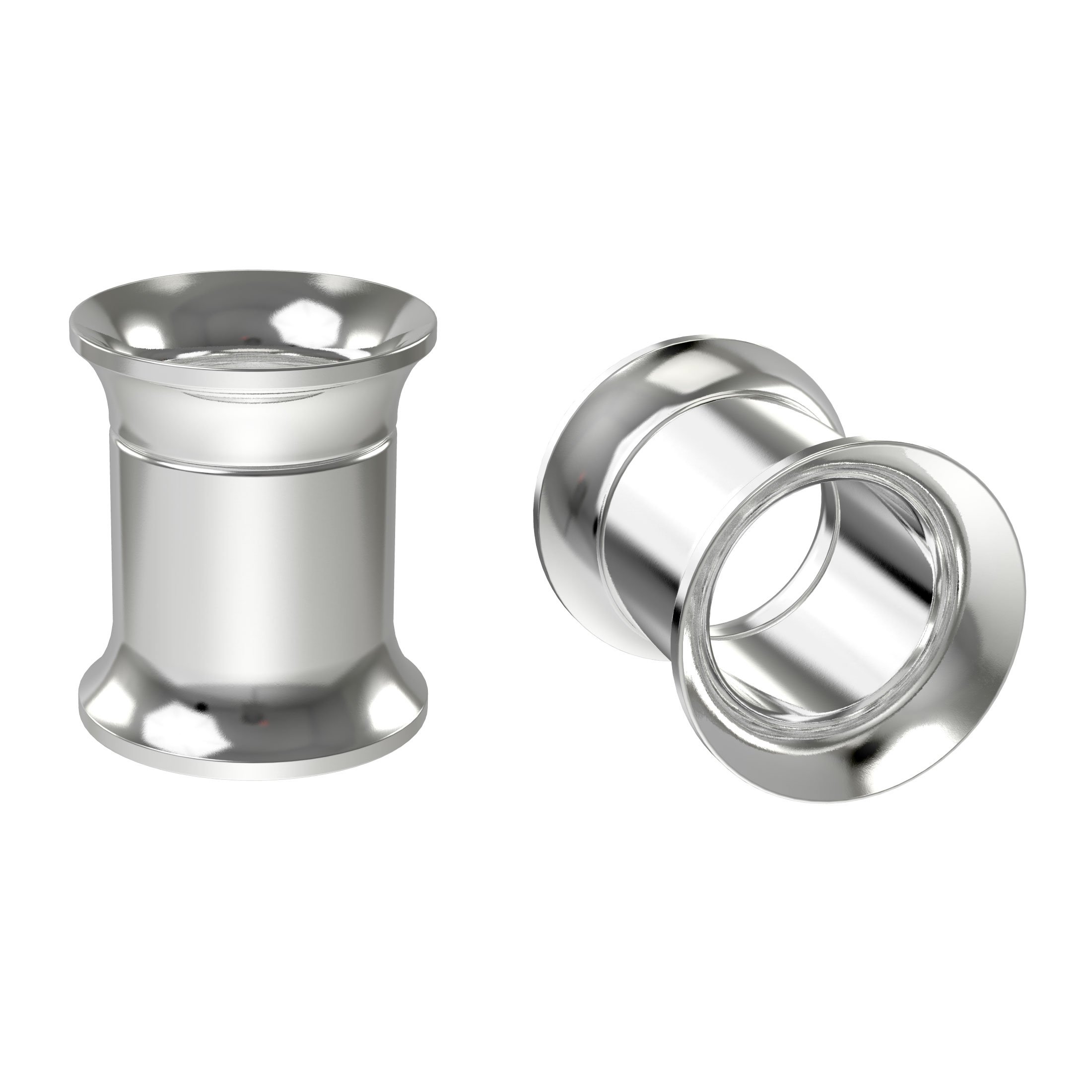 Bling Piercing 2pc 0g Stainless Steel Tunnel Plugs 8mm Double Flared Expanders Earrings Gauges Internally Threaded