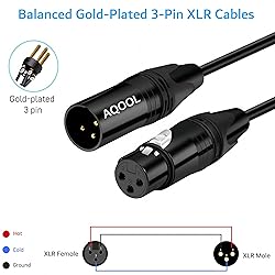 AQOOL XLR Cables 25ft 4 Pack, XLR Microphone Cable