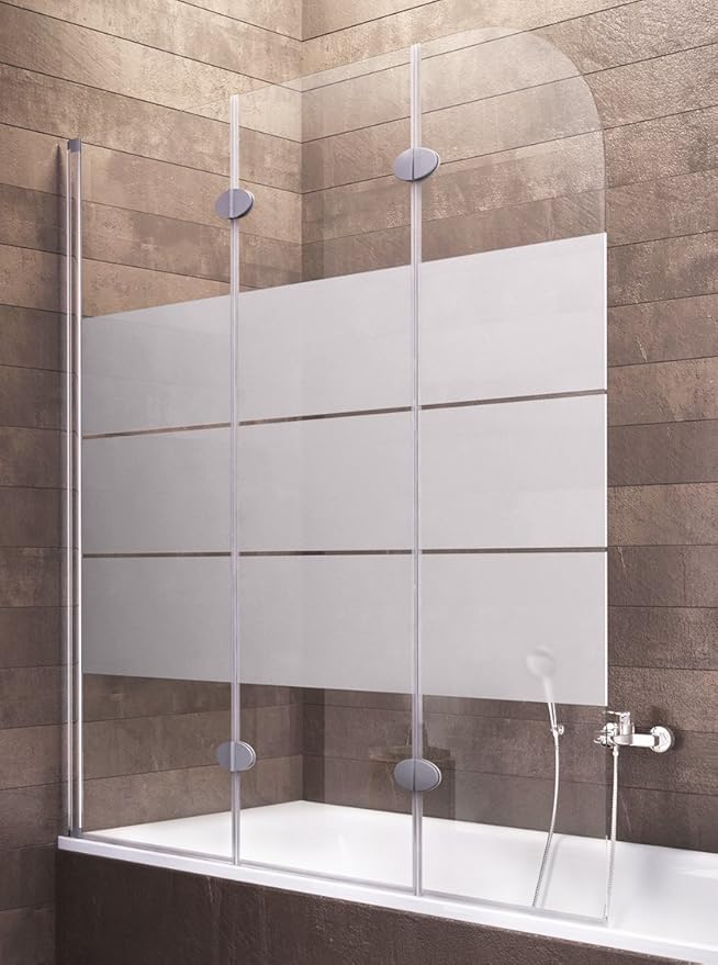 Schulte Duschwand Hamburg, 125 x 140 cm, 3-teilig faltbar, Sicherheits-Glas Dekor Depoli-light, Profilfarbe alu-natur, Duscha