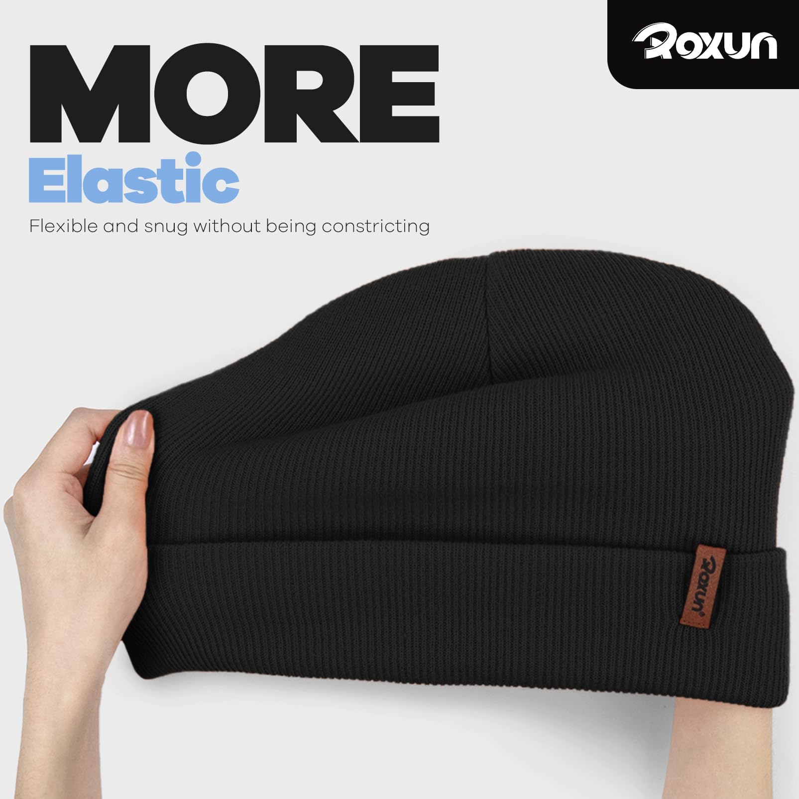 ROXUN Beanie for Men/Women Knit Cuffed Soft Warm Winter Hat Unisex Stocking Cap