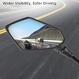 evermotor Universal Motorcycle Mirrors Hawk-Eye 4x Bolts M8/M10 6.2in Lens view 4