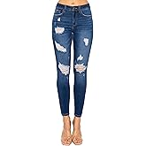 WAX JEAN Women's Butt I Love You Push-Up Destructed Modal Basic Skinny Jeans