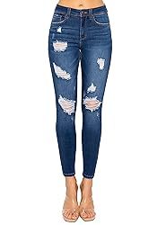 WAX JEAN Women's Butt I Love You Push-Up Destructed