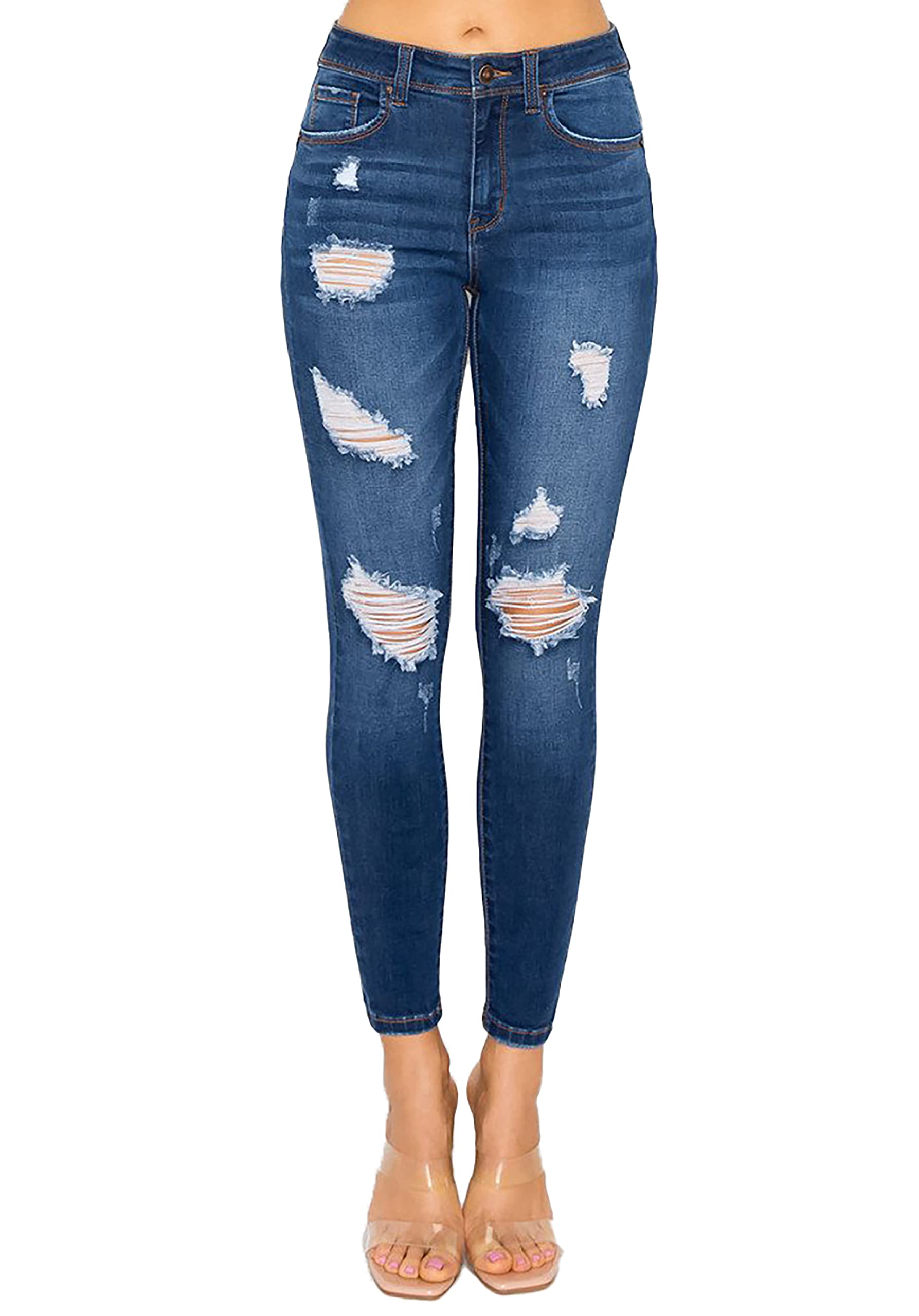 WAX JEAN Women's Butt I Love You Push-Up Destructed