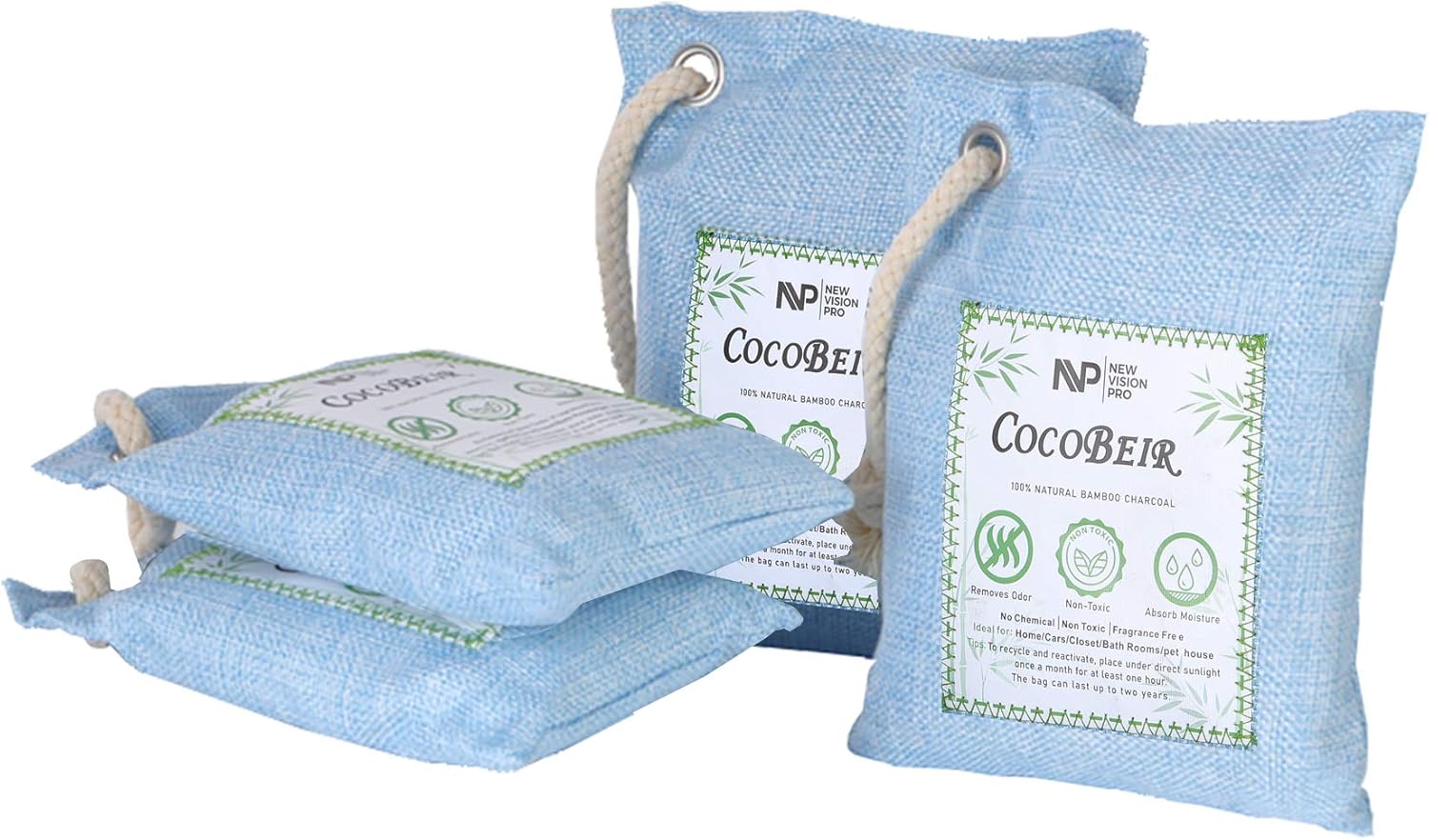 Bamboo Charcoal Bag 4 pack, 100g Activated Charcoal Bags