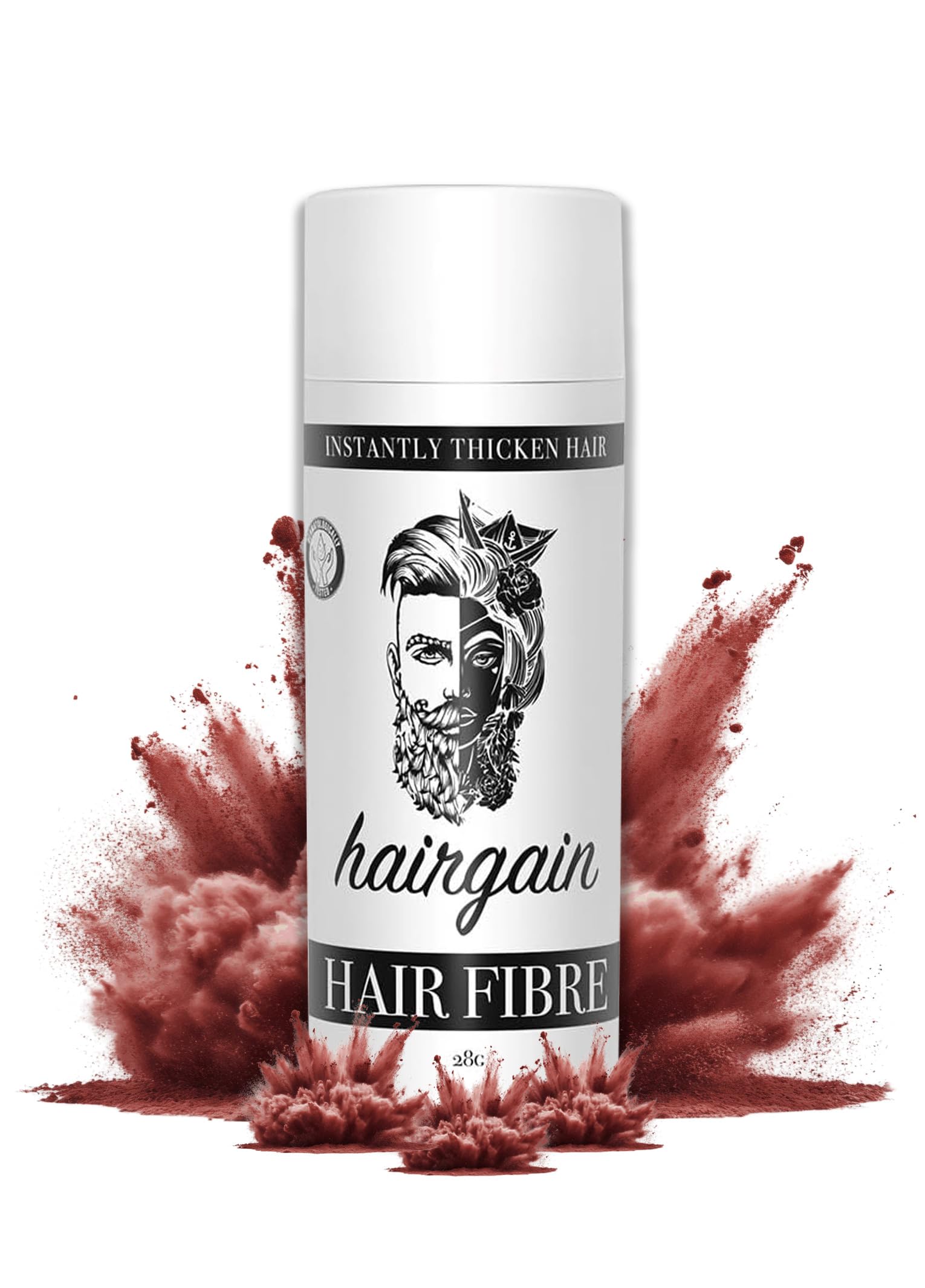HAIRGAIN HAIR FIBRE for Thinning Hair Undetectable & Natural - 28g Bottle - Conceals Hair Loss Instantly - Hair Building Fibre Thickener & Topper for Fine Hair for Men & Women (Auburn)