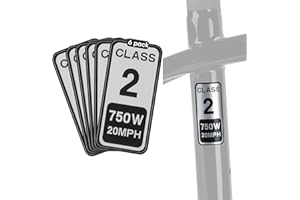 POWALLON 6PCS Ebike Stickers for Electric Bike – Class 2 Labels for E-Bike Identification, Waterproof Decals for Frame or Battery, Identify Your Electric Bicycle