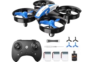 Holy Stone Mini Drone for Kids and Beginners RC Nano Quadcopter Indoor Small Helicopter Plane with Auto Hovering, 3D Flips, Headless Mode and 3 Batteries, Great Gift Toy for Boys and Girls, HS210 Blue