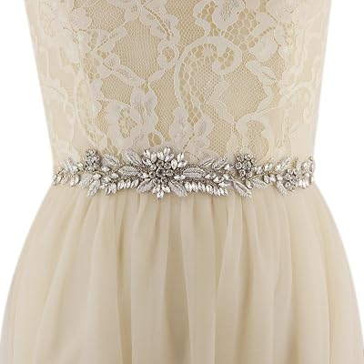 ULAPAN Womens Diamonds Bridal Sash Bridal Belt Rhinestones Wedding Belt Wedding Sash