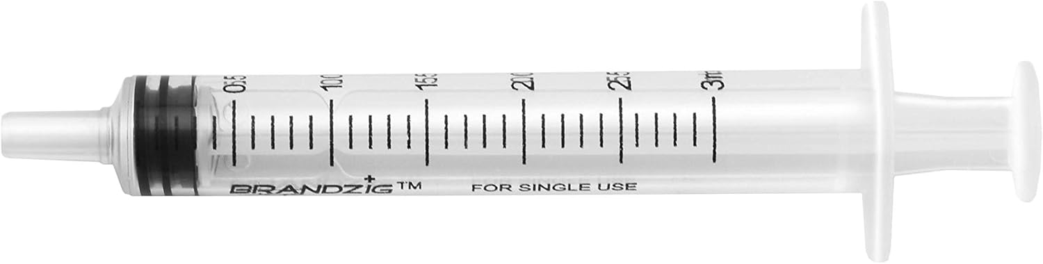3ml Syringe - 100 Pack – Luer Slip Tip, No Needle, Individually Blister Packed - Medicine Administration for Infants, Toddlers and Small Pets: Health & Personal Care