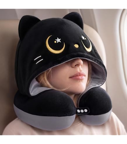 Amazon.com: Kikkerland Zip and Flip Travel Neck Back Pillow Cute
