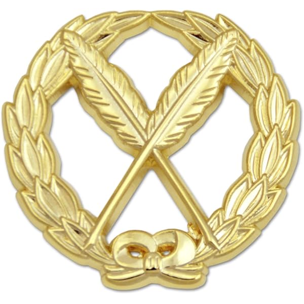 Wreathed Senior Deacon Sun Gold Masonic Lapel Pin - 1 1/4" Diameter, Butterfly Clutch Back