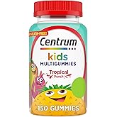 Centrum Kids Multivitamin Gummies, Tropical Punch Flavor Made With Natural Flavors, Stocking Stuffer, 150 Count, 150 Day Supply