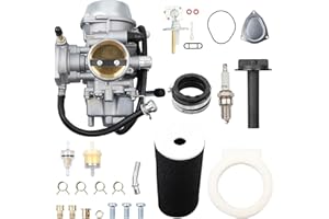 Carburetor Carb and Fuel Valve Petcock + Lever + Air Filter Foam + Intake Manifold For YAMAHA Grizzly 660 YFM660 2002-2008