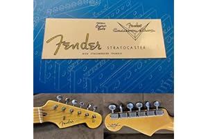 CJGHJNFF 2PCS Suitable For Fender Custom Shop Electric Guitar Head Logo Water Transfer Printing Trademark Sticker, RemovableFilm (ST58/2)