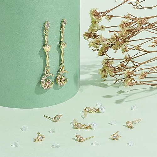 BENECREAT 18K Gold Plated Earring Hooks With Cubic Zirconia – 16pcs 4 Styles, Jewelry Making Findings For DIY Earrings - View #2