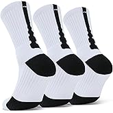 Dingcooler Basketball Socks for Men & Boys, Cushioned Athletic Sports Crew Socks for Youth Adult