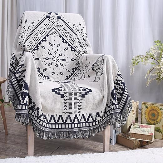 Amazon Com Throw Blanket Tassels Tapestry Woven Cotton Sofa Bed
