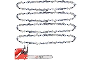 O-CONN 4 Pack 20 Inch Chainsaw Chain 3/8" Pitch .050'' Gauge 72 Drive Links Fits Husqvarna 455, Stihl 026, Poulan, Makita and more