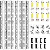 VEVOR E-Track Tie-Down Rail Kit, Complete 5' E Tracks Set 34Pcs, Includes 8 Steel Rails & 8 O-Rings & 8 Tie-Offs w/D-Ring & 8
