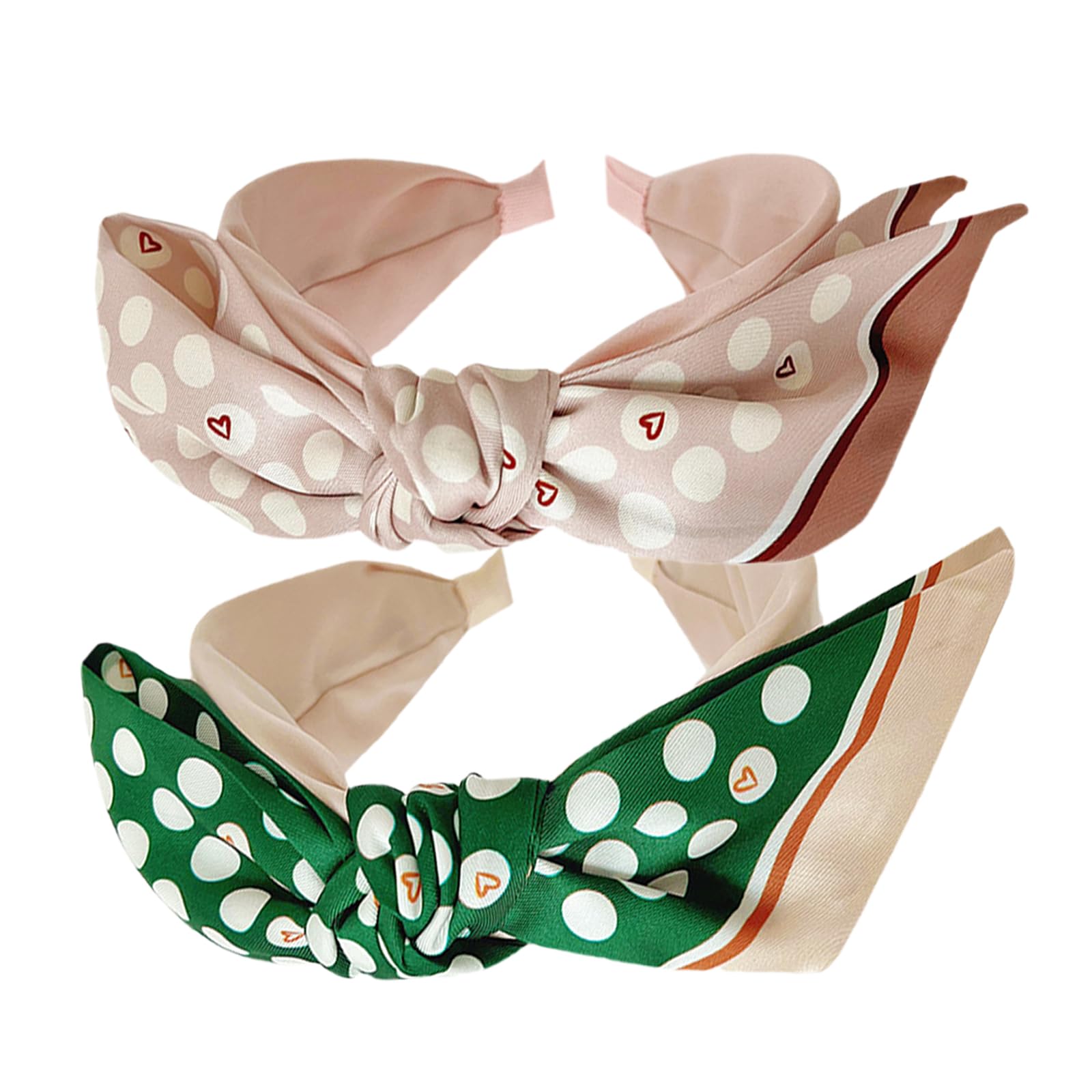 2Pcs Boho Wide Headband Rabbit Ears Hair Bands Fabric Non-Slip Headwear Elastic Twist Hair Hoop 1920s Accessories for Women Girls — image 1