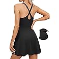 IUGA Womens Tennis Dress Built in Shorts & Bra Adjustable Straps Exercise Workout Dress with Pockets Golf Athletic Dresses