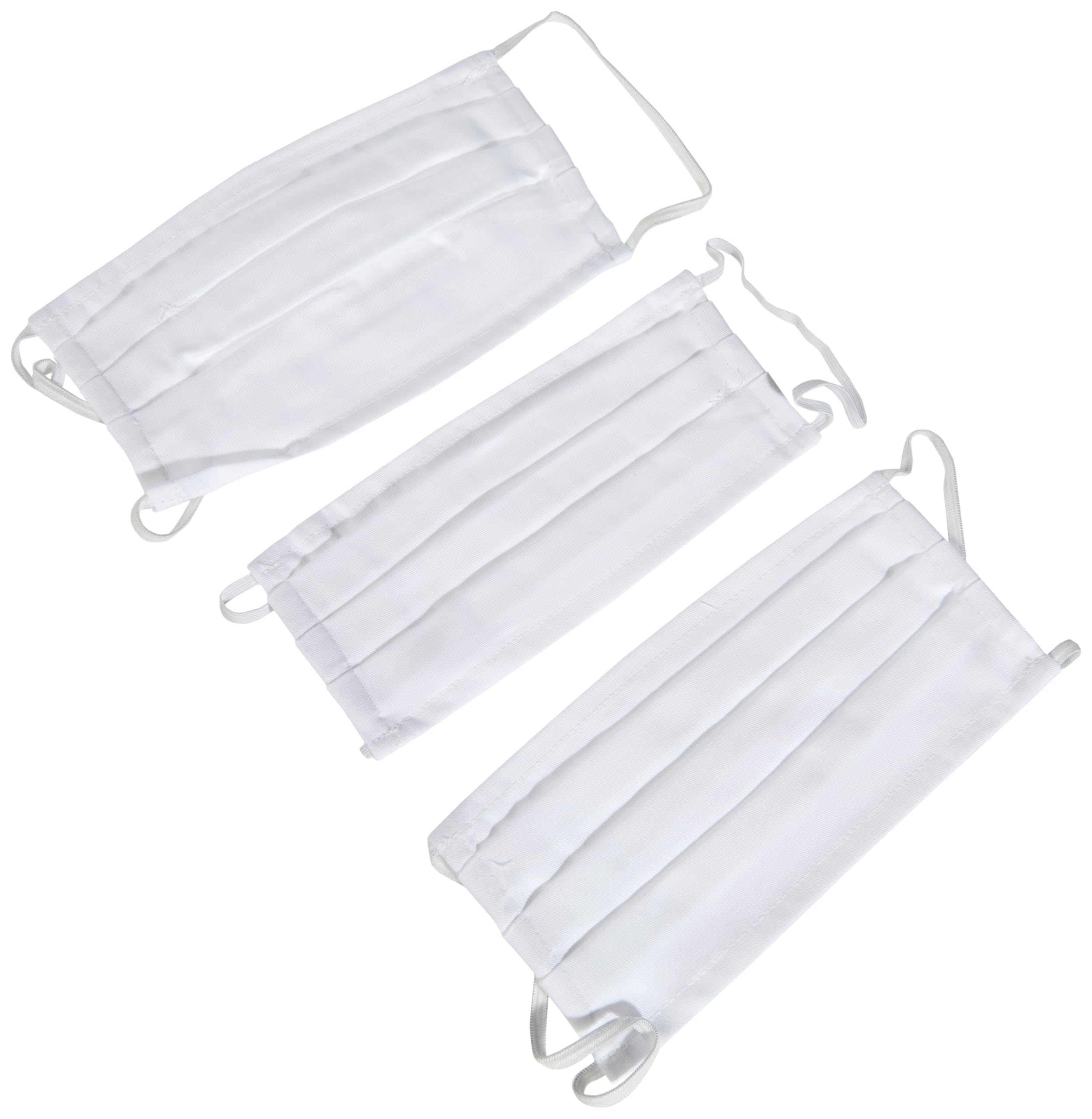 von Jungfeld 9998990041_0 Mouth Nose Mask, 100% Cotton, Unisex, Plain, 1-12 Piece, White, Medium, Pack of 3