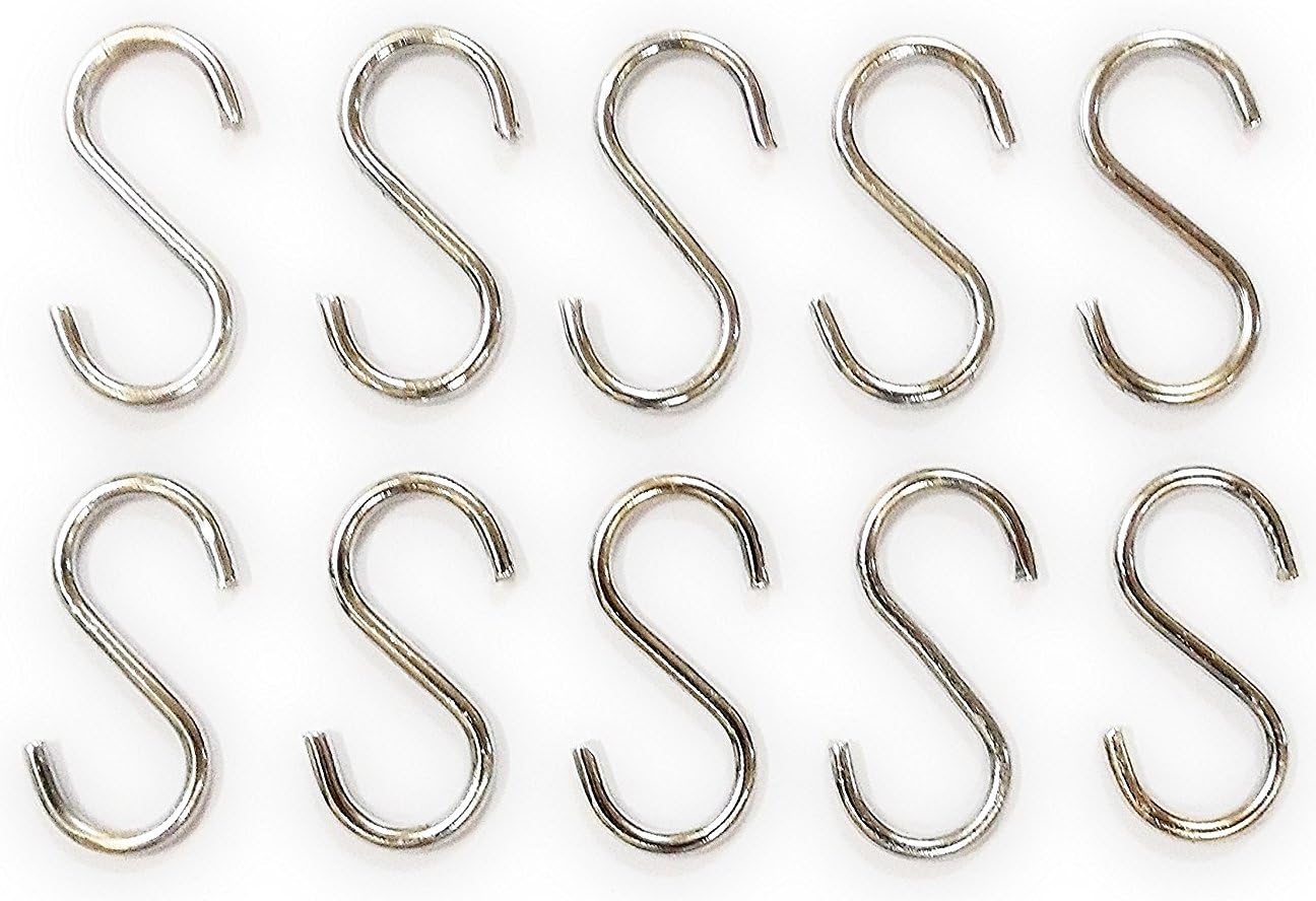 KingShop Metal Heavy Duty S Shape Hooks, Silver, Size : 3 inches - Pack of 6