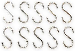 KingShop Stainless Steel S Hooks (Silver, 2 inches) -Pack of 6