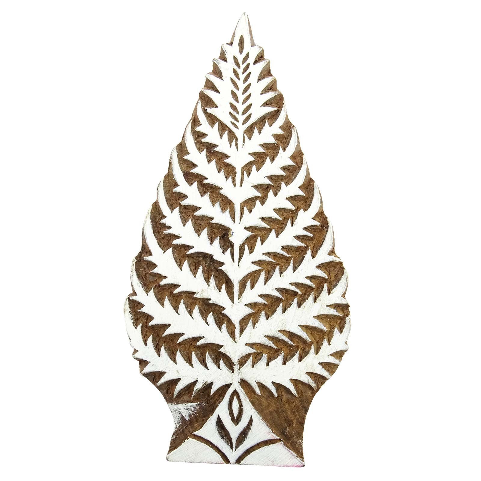 Wooden Printing Block Tree Style Hand Carved Pottery Printer Art Stamp