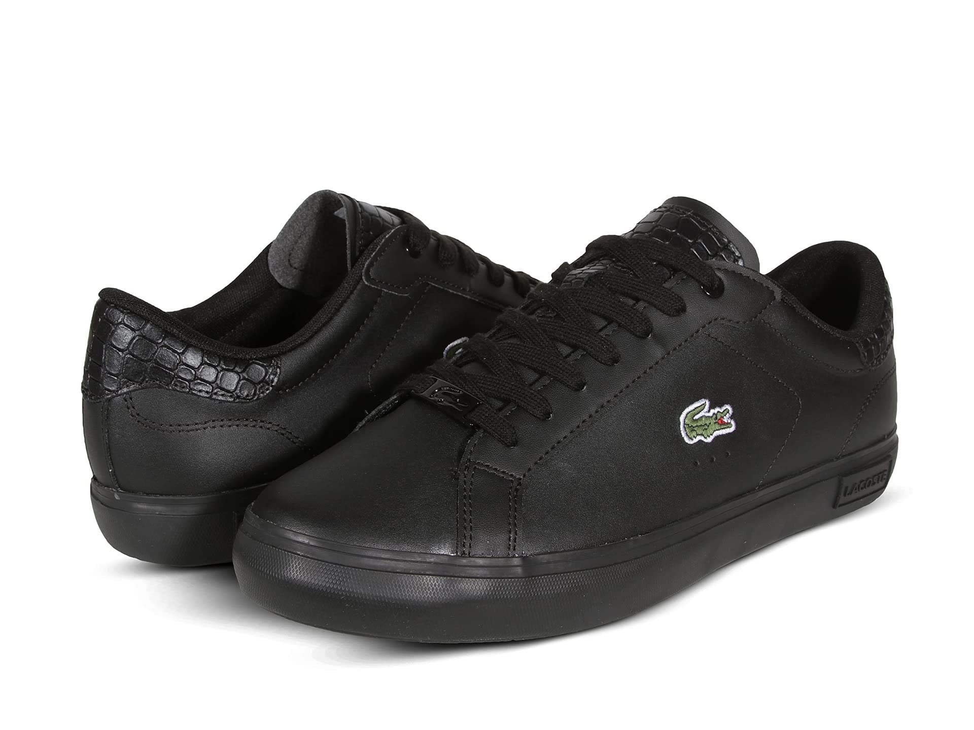 Lacoste Mens Powercourt Sneaker, Blk/Blk, 7.5 US Image