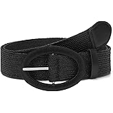 WHIPPY Women Straw Woven Elastic Stretch Waist Belt, Boho Braided Skinny Dress Belts for Women