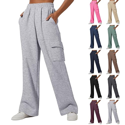 Womens Joggers Sweatpants Casual Oversized Jogging Pants Athletic Active Sweatpants Running Gym Workout Tracksuit Bottoms Drawstring Casual Lounge Trousers With Pocket Elasticated Waist Baggy Joggers