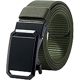 LionVII Ratchet Belts for Men - Fashion Belt Man Nylon Fabric 1 3/8" for Casual Jeans - Adjustable Trim to Fit 27-49" Waist