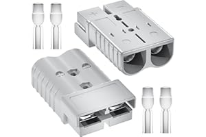 DMTVAL 120A Quick Connect Battery Connector Kit, Genderless Plug for 4 AWG Wire, 2 Pack Red Housing, Suitable for Car, Trailer, Winch, Forklift, Trolling Motor