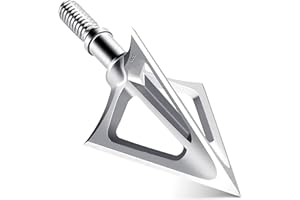 LEANPRO 6-Pack 420 Stainless Steel Fixed Blade Broadheads 100 Grain 1-1/8" Cut Premium Solid Arrow Tip for Archery Hunting for Crossbow and Compound Bow