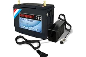 DEESPAEK LiFePO4 Battery 12V 60Ah Lithium Battery with Upgarded BMS, Rechargeable Deep Cycle Lithium Iron Phosphate Batteries, Perfect for Marine, Solar Power, RV, Off- Grid Application