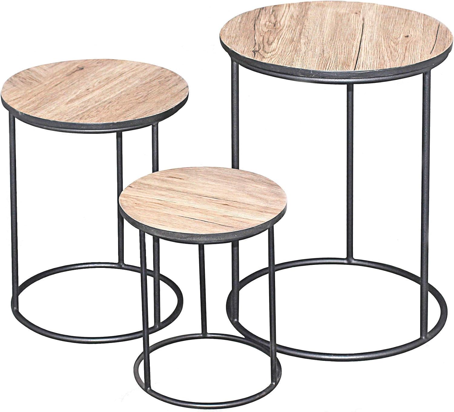 Deko Tisch Fur Wohnbereich 3er Set Couchtisch Aus Schwarzen Metall Lifa Living Runde Beistelltische Moderner Kaffeetisch Im Industriedesign Stapelbar Belastbarkeit 3x 2 Kg Sidra Hospital