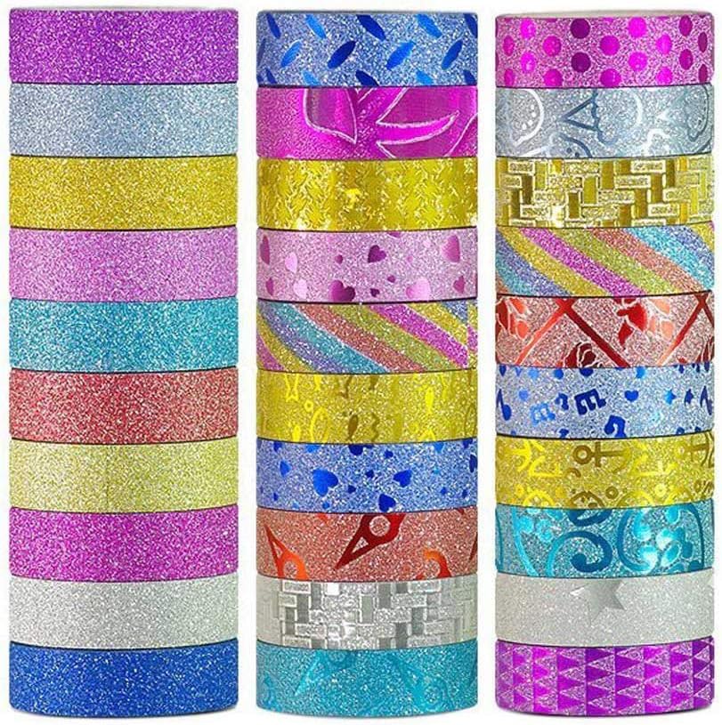 ใSticky UpgradeใWashi Tape Set of 30 Rolls All Girls Favorite Creative Multi-Purpose Masking Tape Great for Arts Crafts DIY - Multicolour