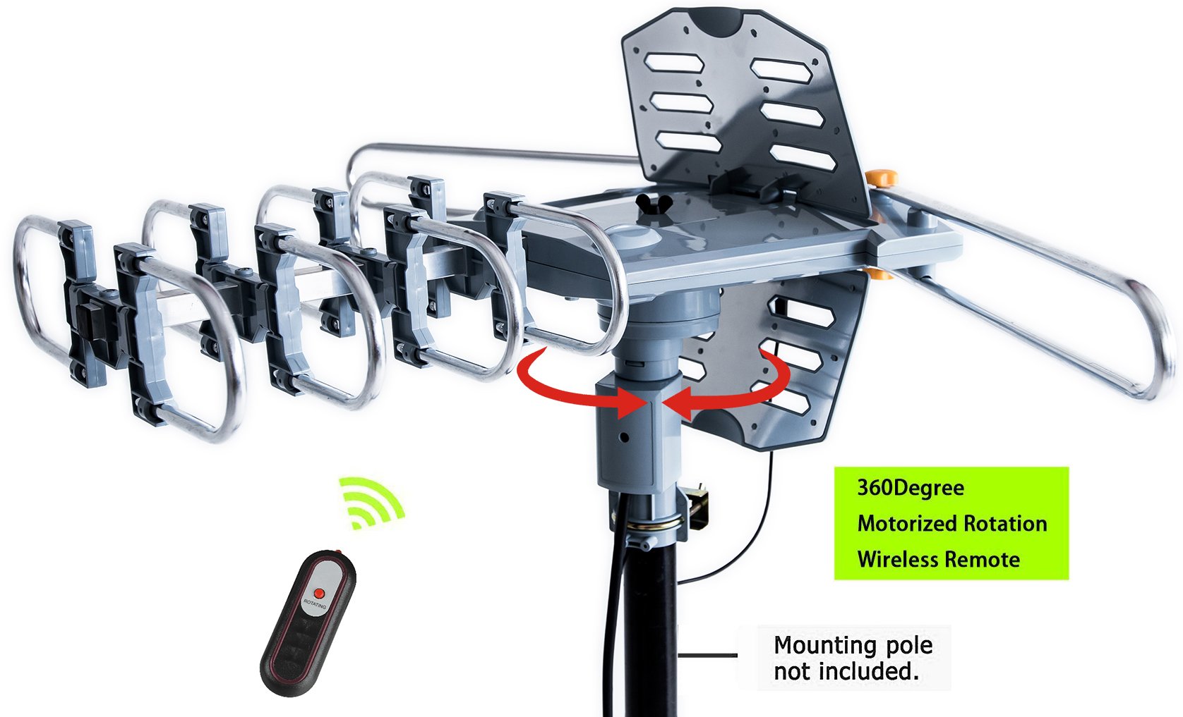 HDTV Antenna Amplified Digital Outdoor Control Box With Dual TV Output