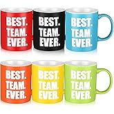 Yaomiao 6 Pieces Christmas Team Mugs Best Team Ever Gifts 12 oz Coffee Mugs Thank You Gift Mug Employee Appreciation Gift Porcelain Cups for Women Men Coworker Hot Tea Cafe(Multicolor)